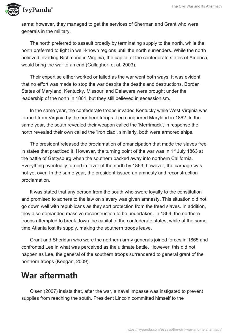 The Civil War and Its Aftermath. Page 3