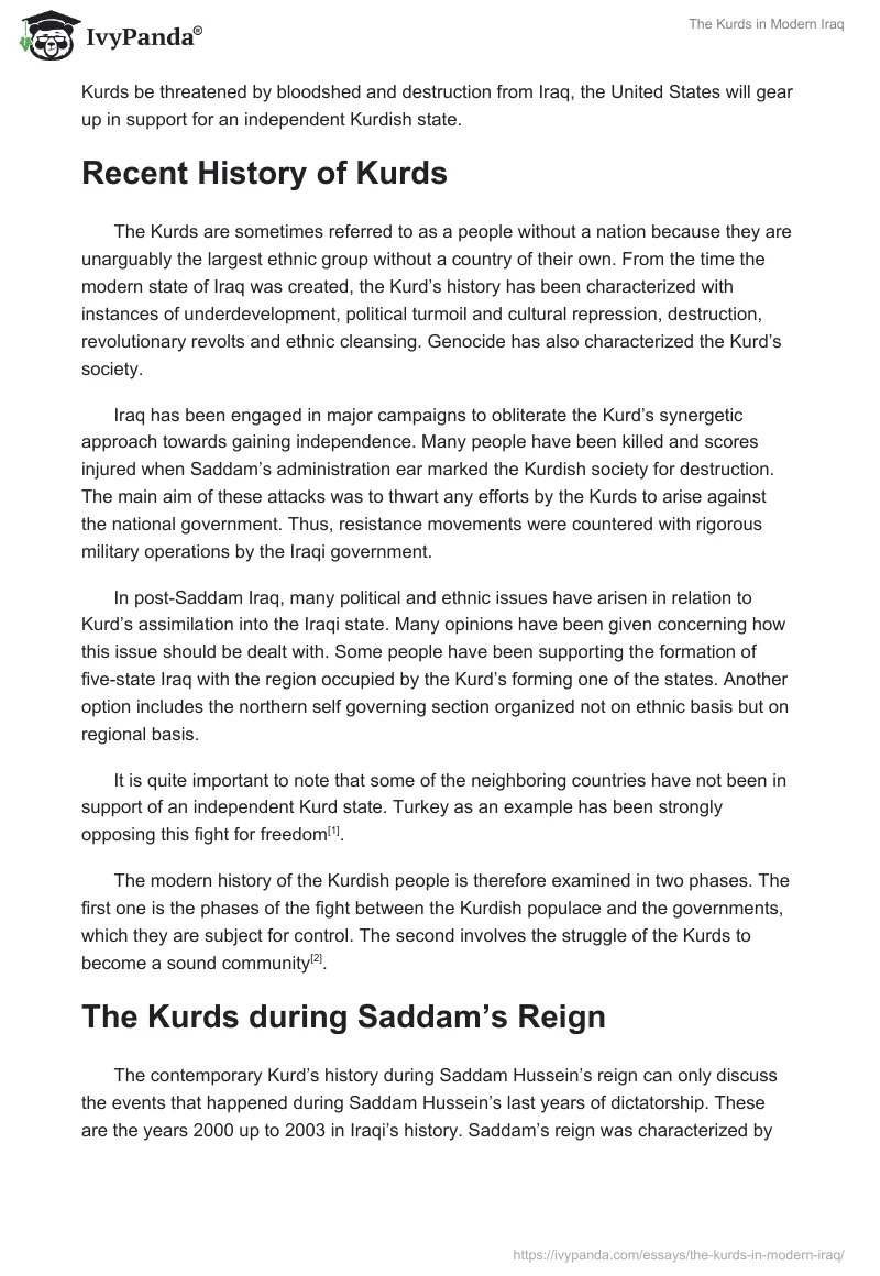 The Kurds in Modern Iraq. Page 2