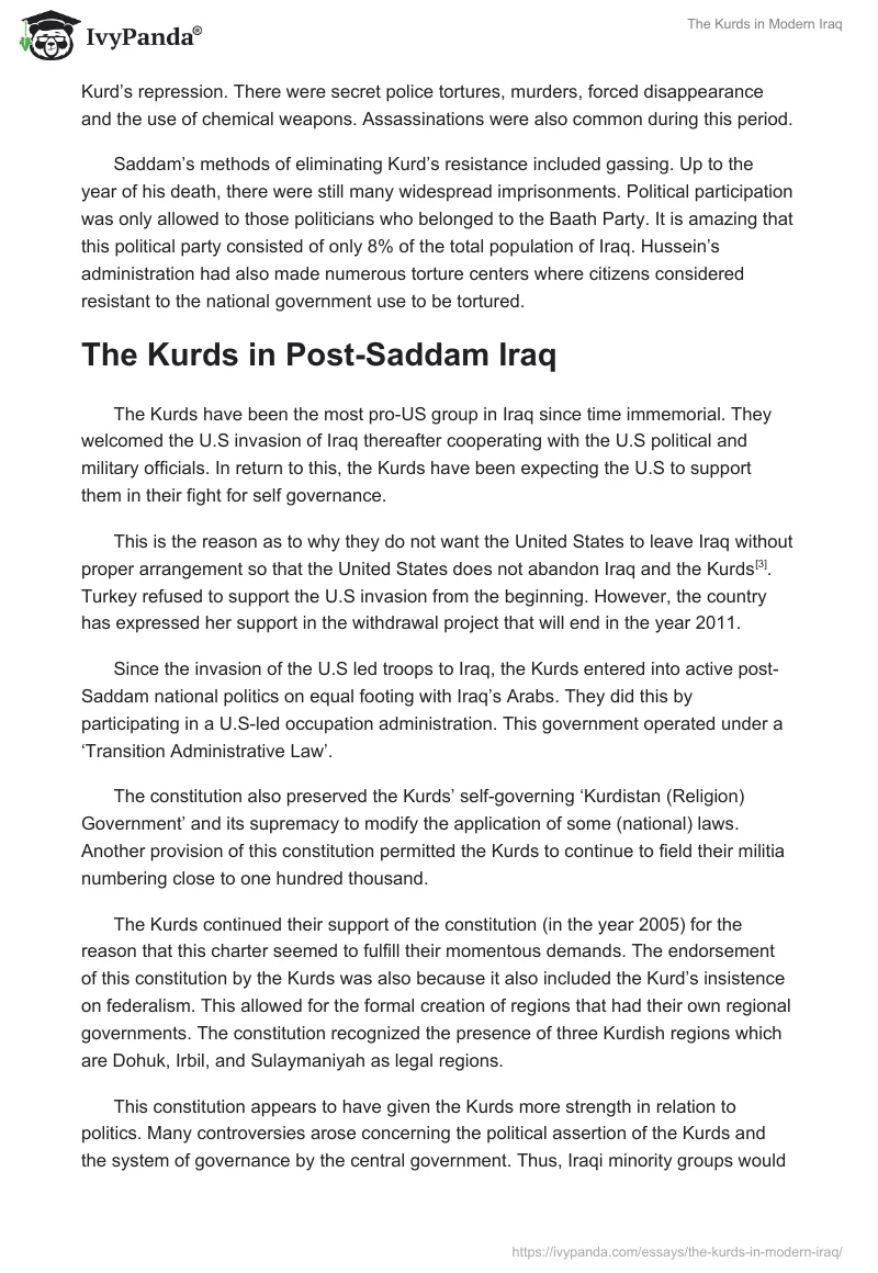 The Kurds in Modern Iraq. Page 3