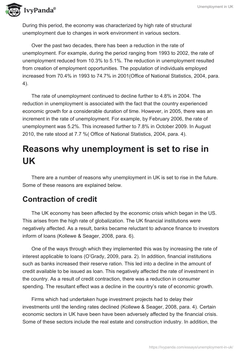 Unemployment in UK. Page 3