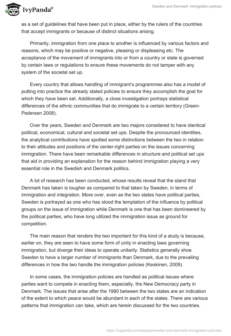 Sweden and Denmark: Immigration policies. Page 2