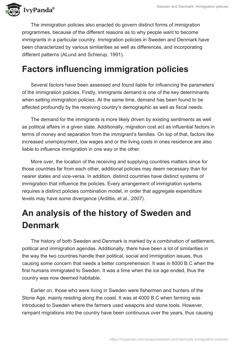 Sweden and Denmark: Immigration policies. Page 3