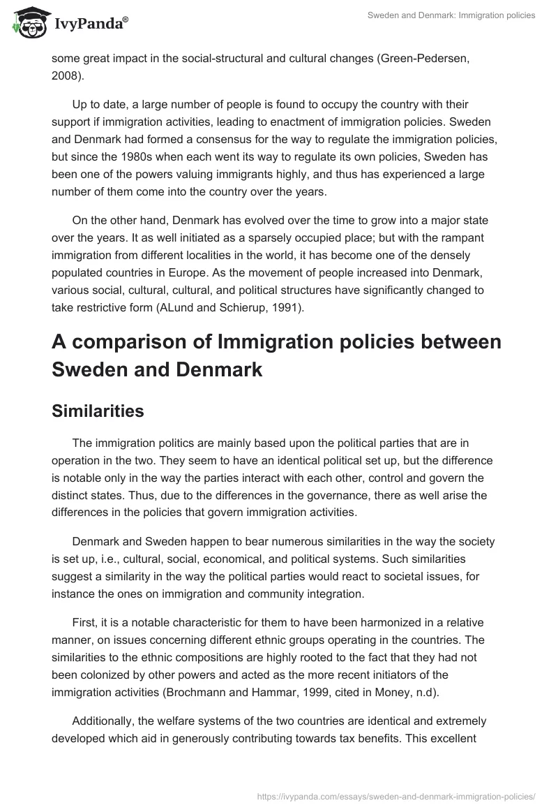 Sweden and Denmark: Immigration policies. Page 4