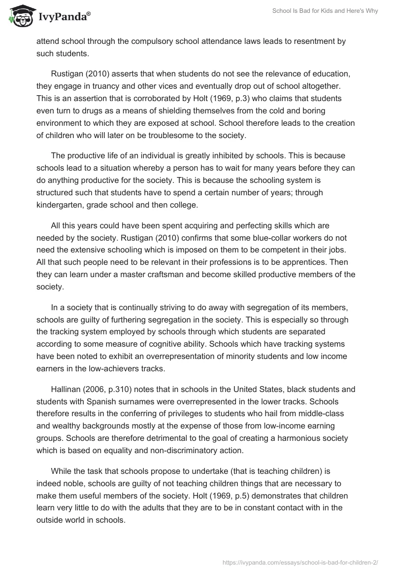 School Is Bad for Kids and Here's Why. Page 2