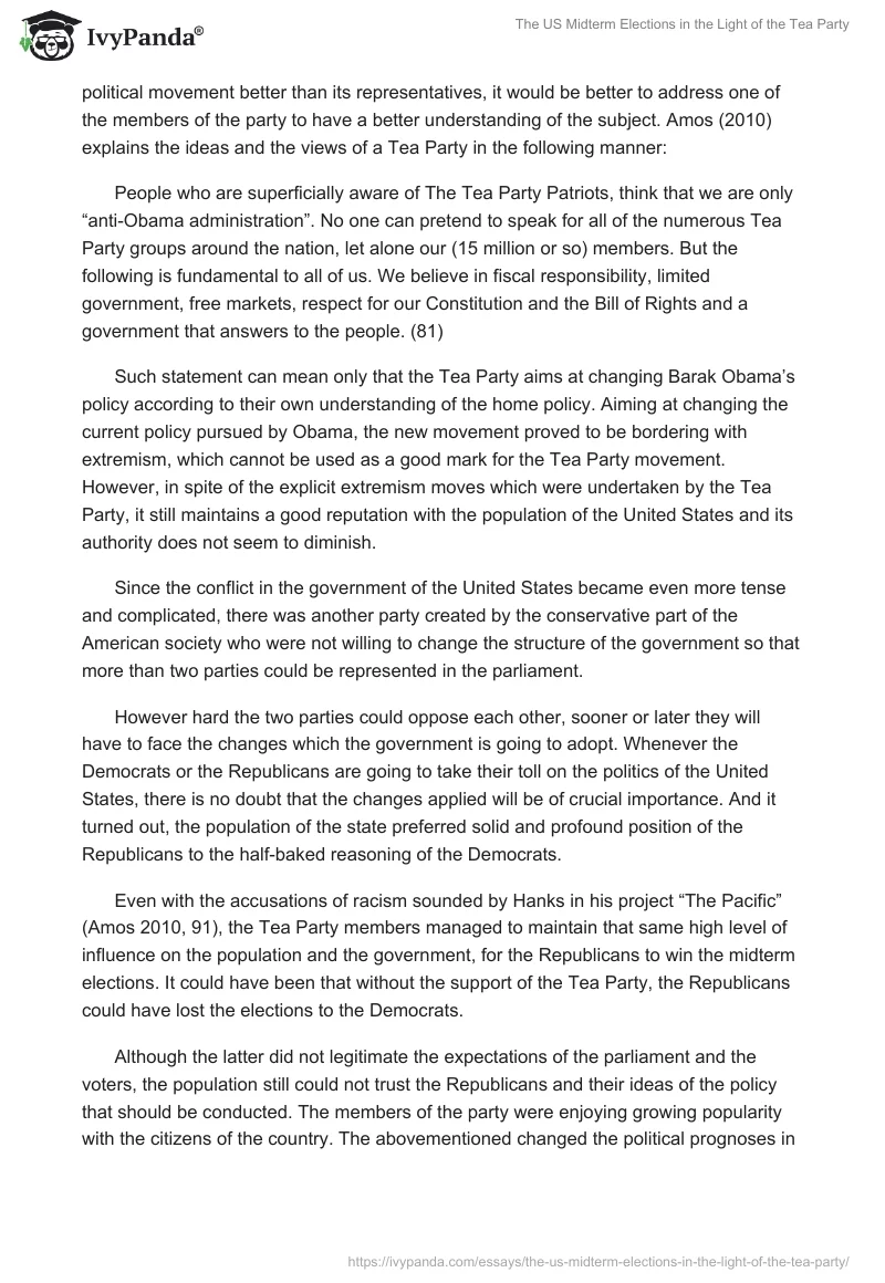 The US Midterm Elections in the Light of the Tea Party. Page 2