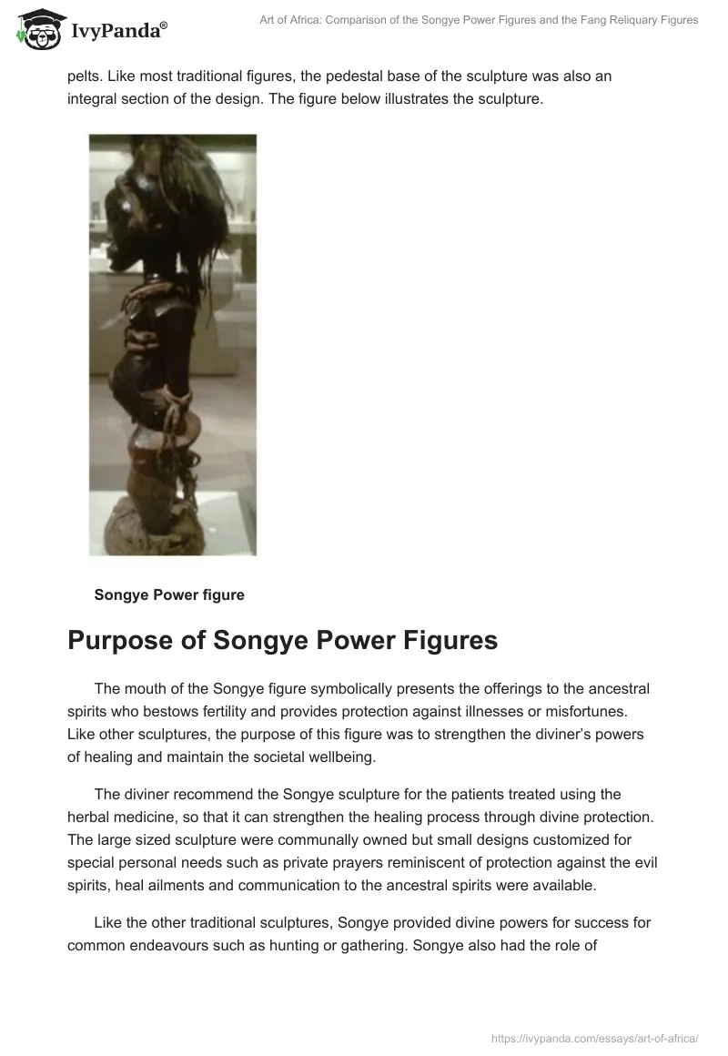 Art of Africa: Comparison of the Songye Power Figures and the Fang Reliquary Figures. Page 2