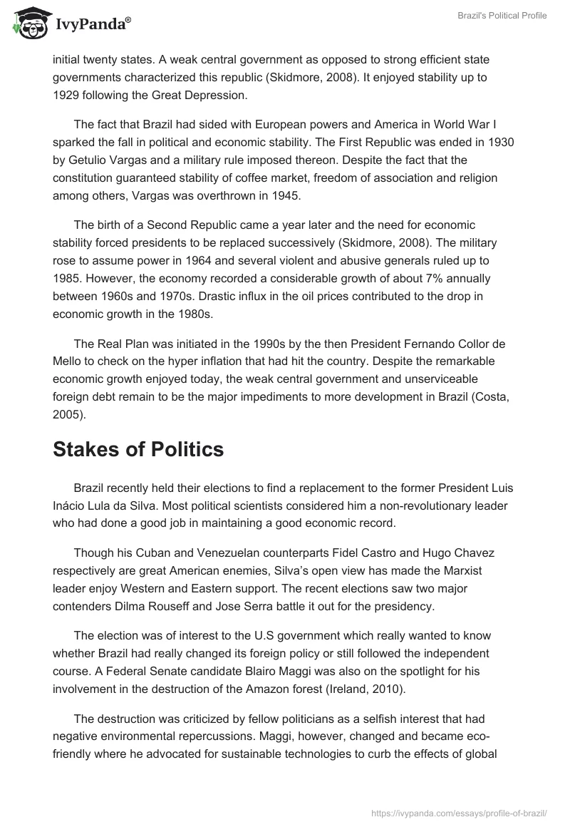 Brazil's Political Profile. Page 2