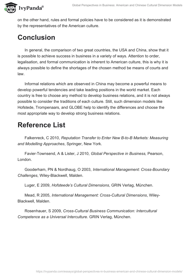 Global Perspectives in Business: American and Chinese Cultural Dimension Models. Page 3