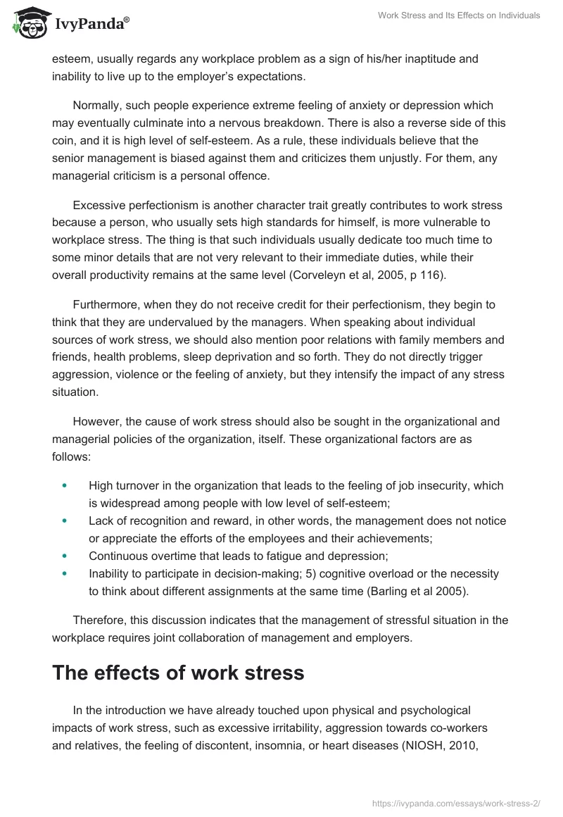 Work Stress and Its Effects on Individuals. Page 2