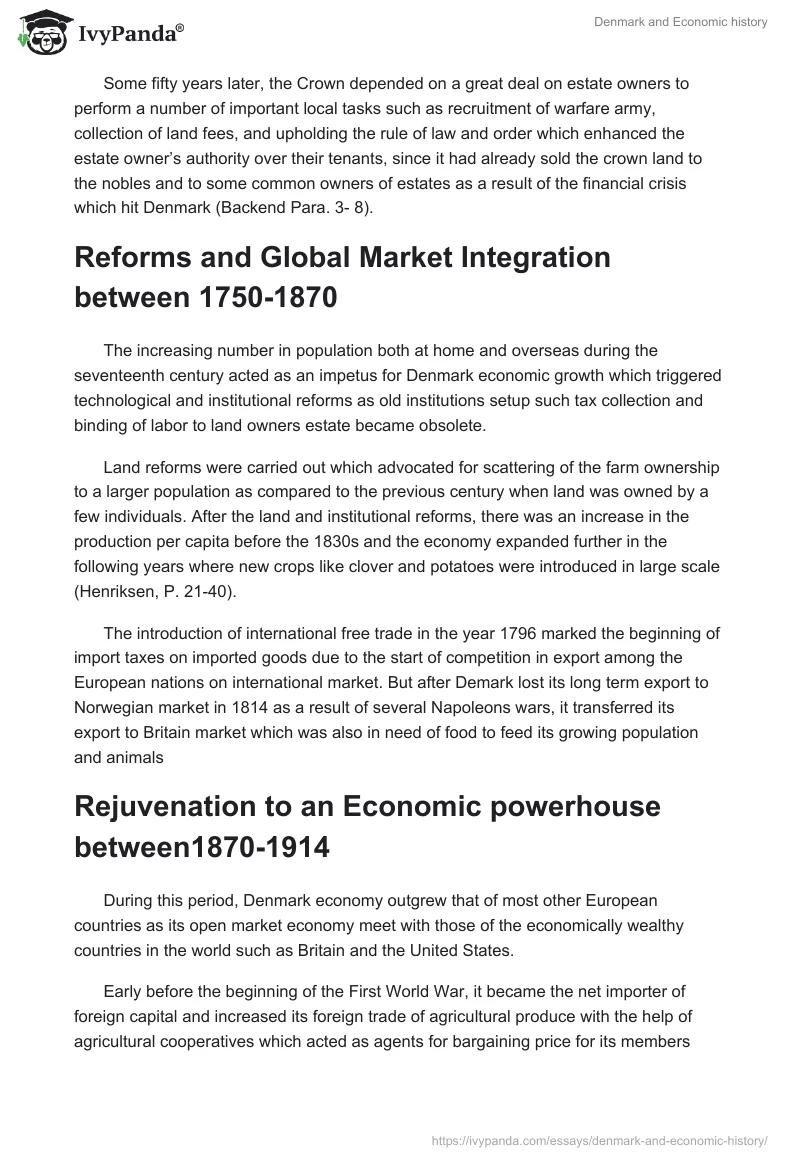 Denmark and Economic history. Page 4