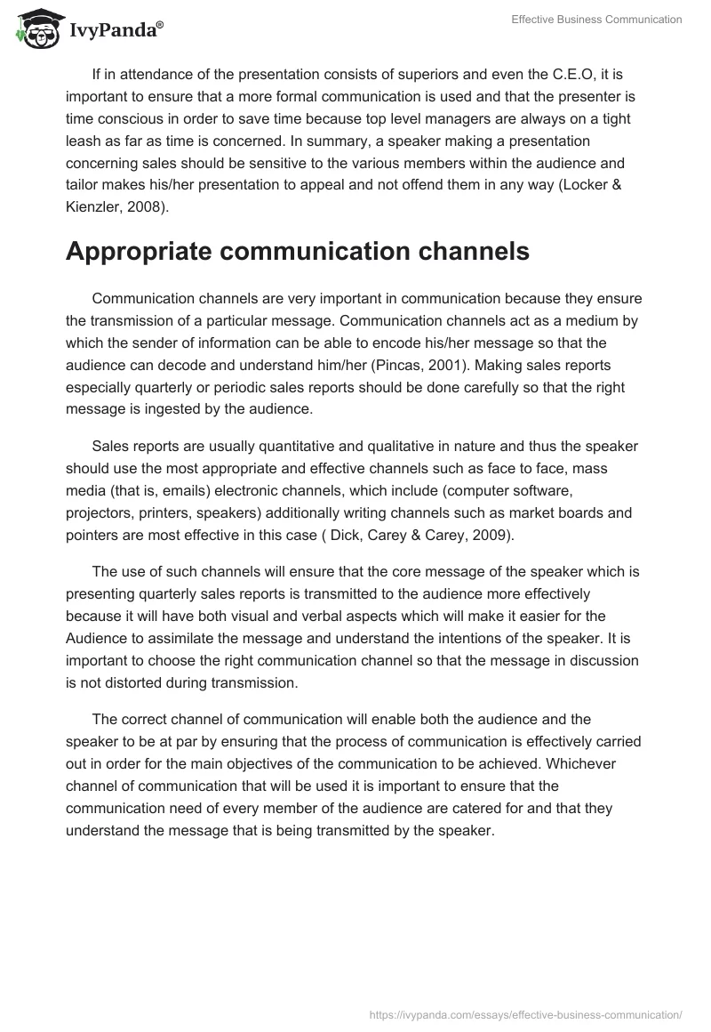 Effective Business Communication. Page 2