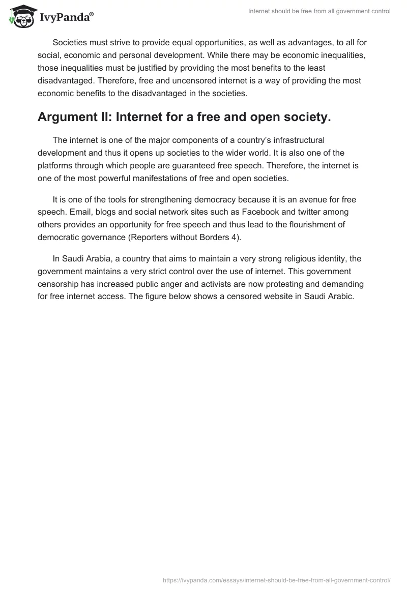 Internet Should Be Free From All Government Control. Page 4