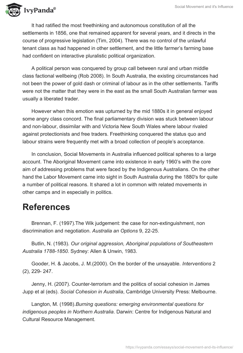 Social Movement and it's Influence. Page 3