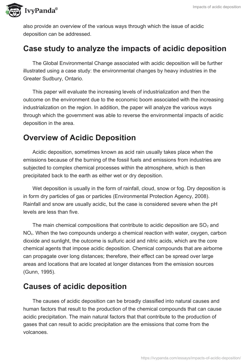 Impacts of acidic deposition. Page 2