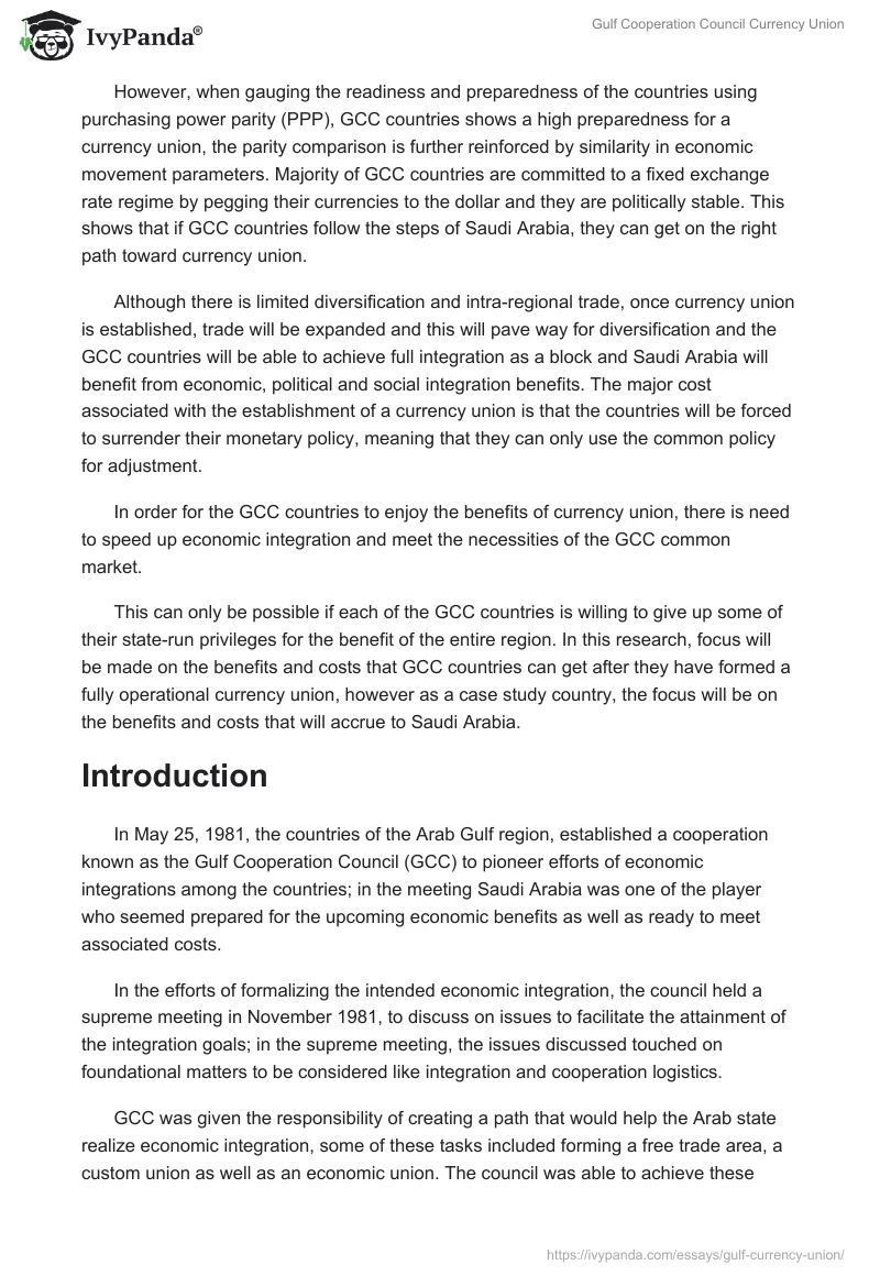 Gulf Cooperation Council Currency Union. Page 2