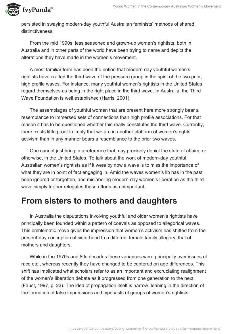 Young Women in the Contemporary Australian Women’s Movement. Page 2