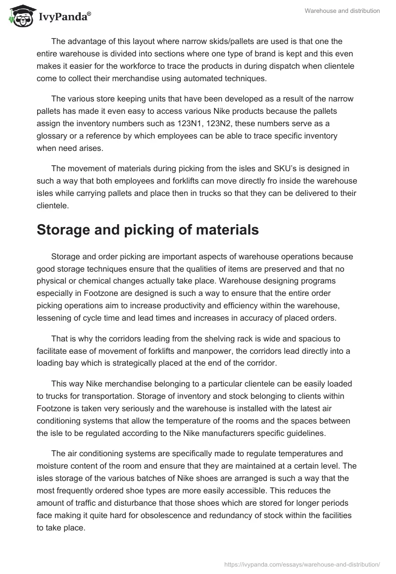 Warehouse and distribution. Page 3