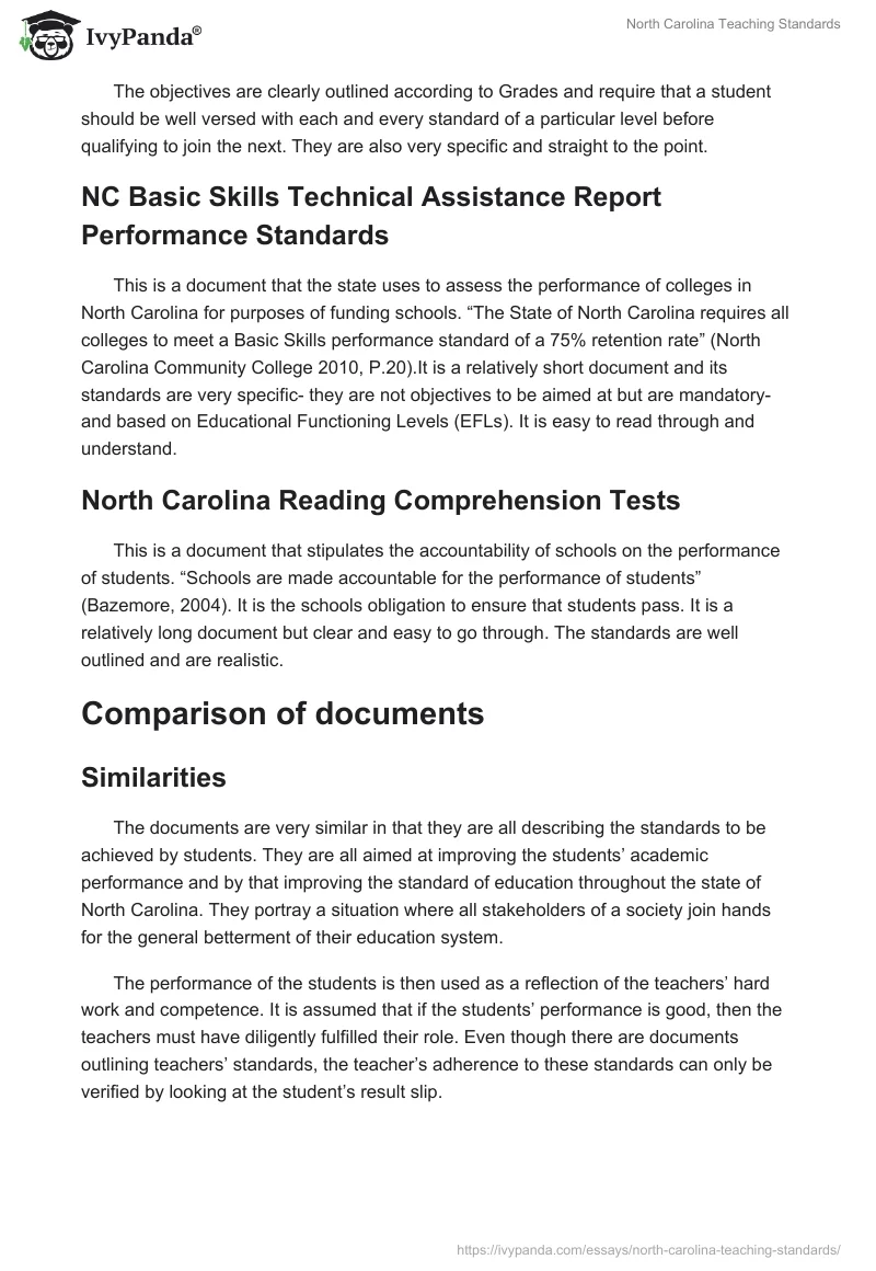 North Carolina Teaching Standards. Page 2