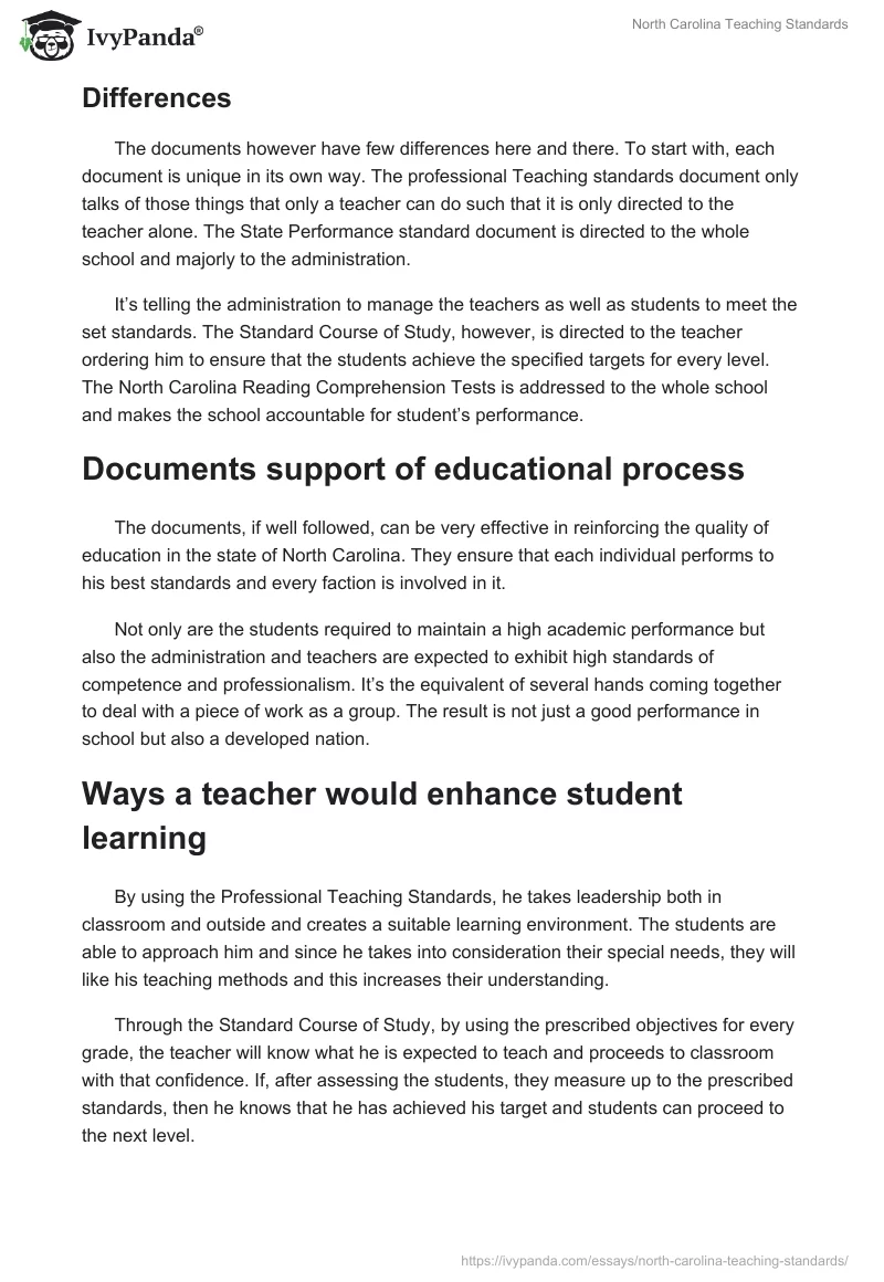 North Carolina Teaching Standards. Page 3