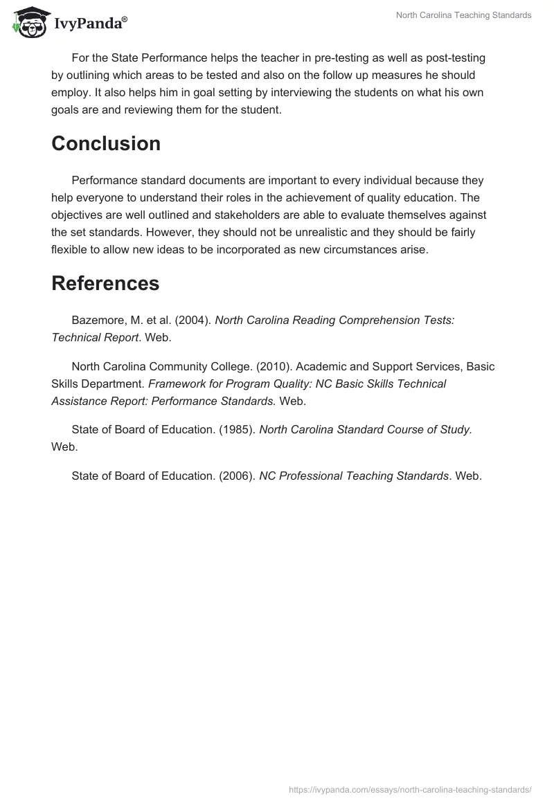 North Carolina Teaching Standards. Page 4