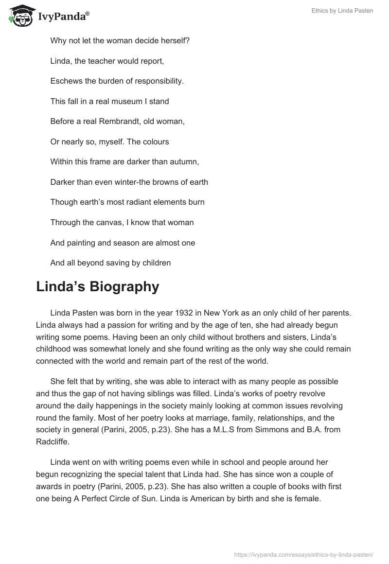 Ethics by Linda Pasten. Page 2