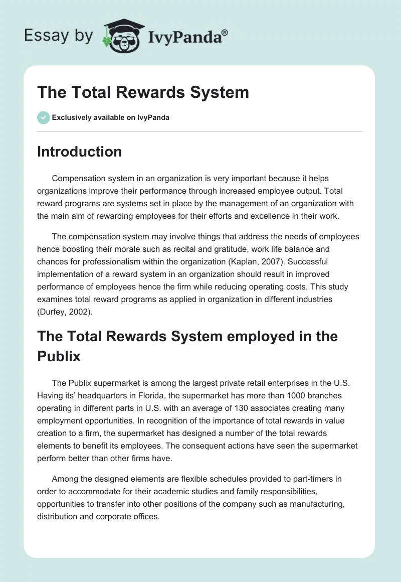 The Total Rewards System. Page 1