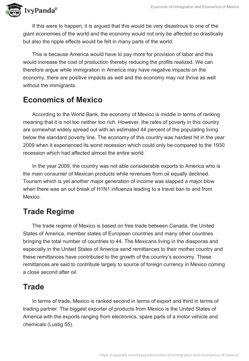 Economic of Immigration and Economics of Mexico. Page 3