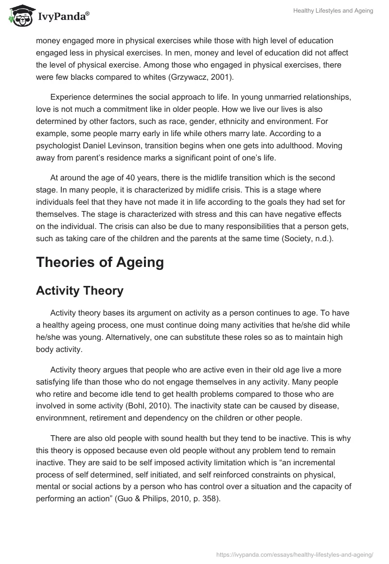 Healthy Lifestyles and Ageing. Page 2