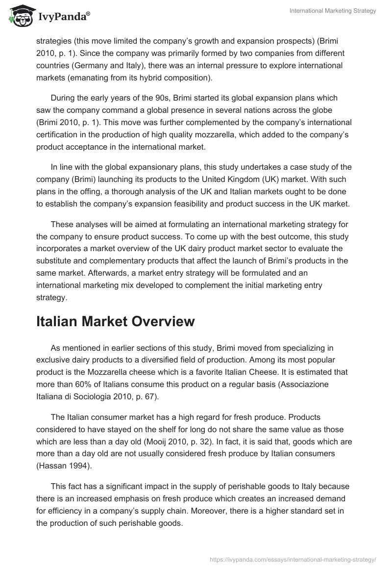 International Marketing Strategy. Page 2