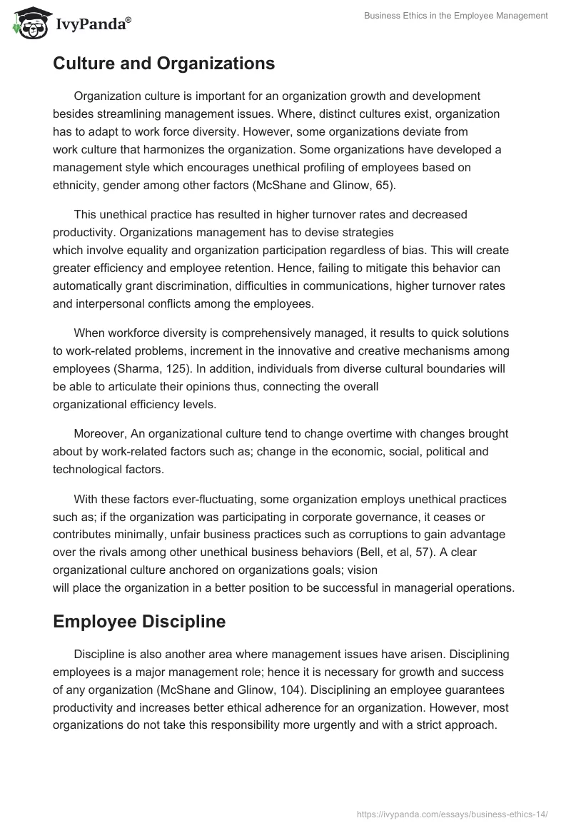 Business Ethics in the Employee Management. Page 4