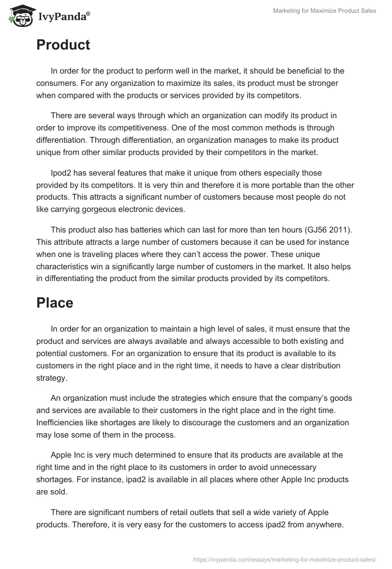 Marketing for Maximize Product Sales. Page 2