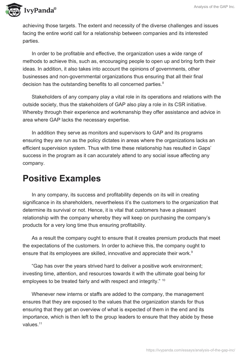 Analysis of the GAP Inc.. Page 3