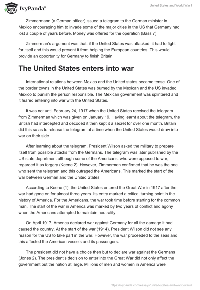 United States and World War I. Page 5