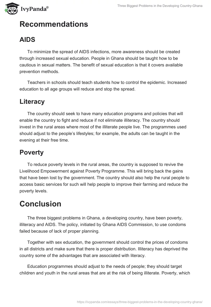 Three Biggest Problems in the Developing Country-Ghana. Page 5