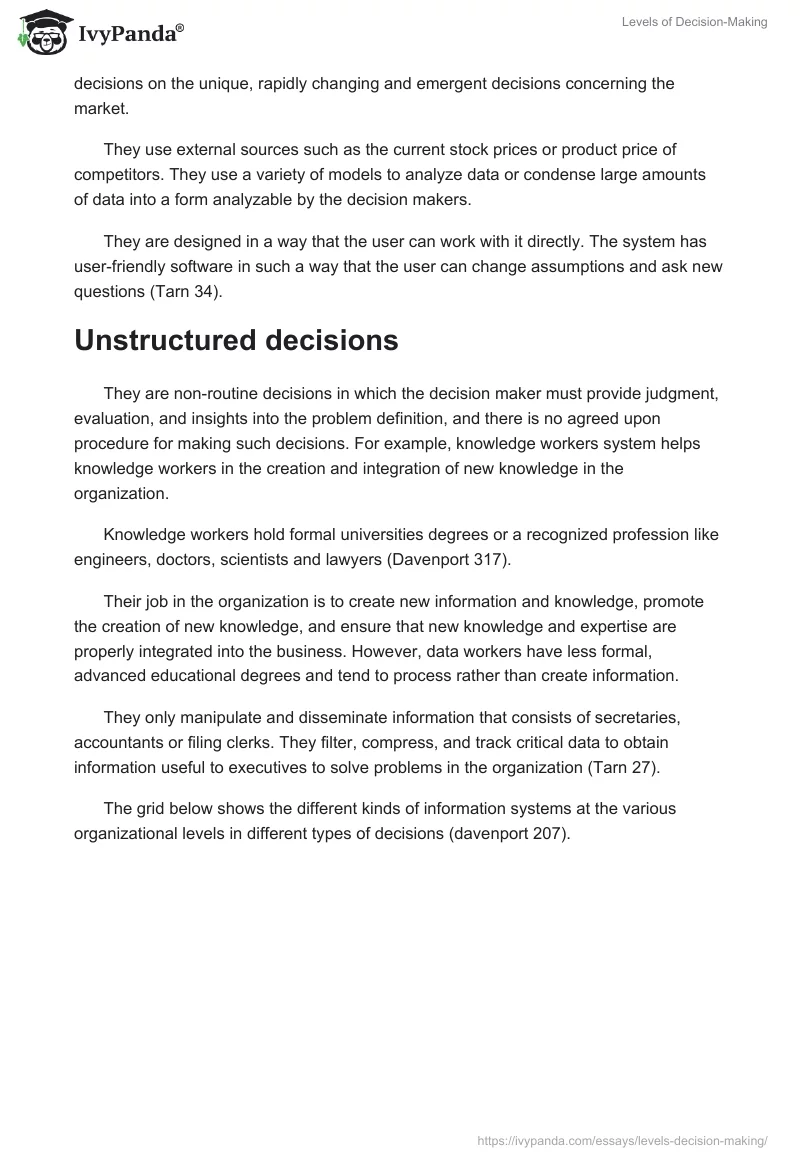 Levels of Decision-Making. Page 2