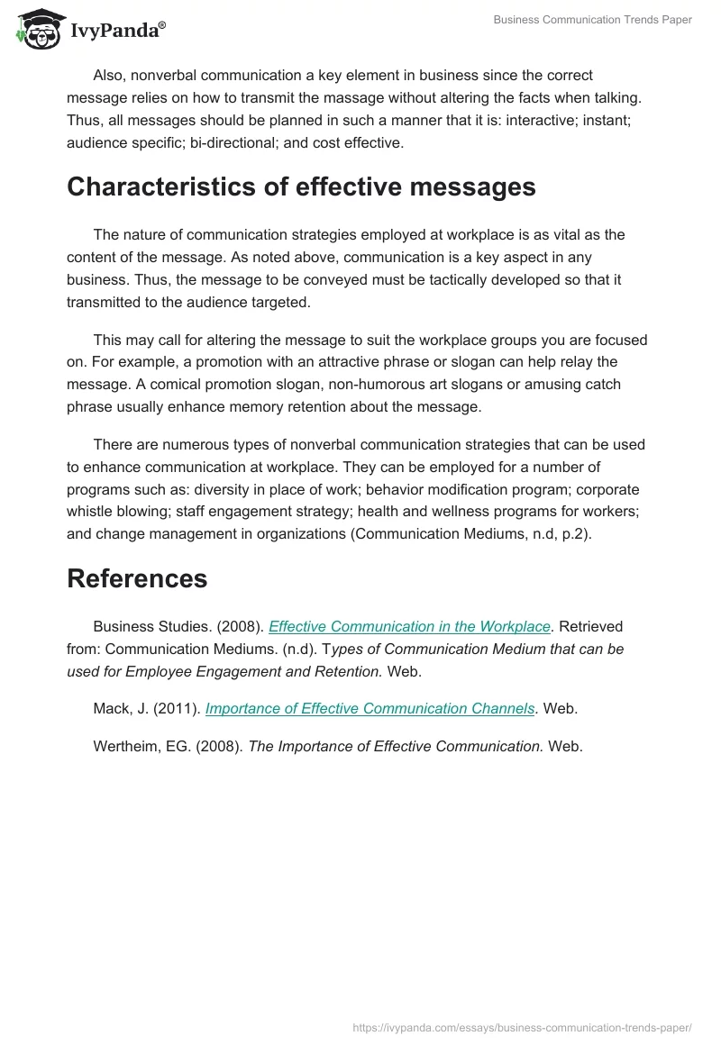 Business Communication Trends Paper. Page 3