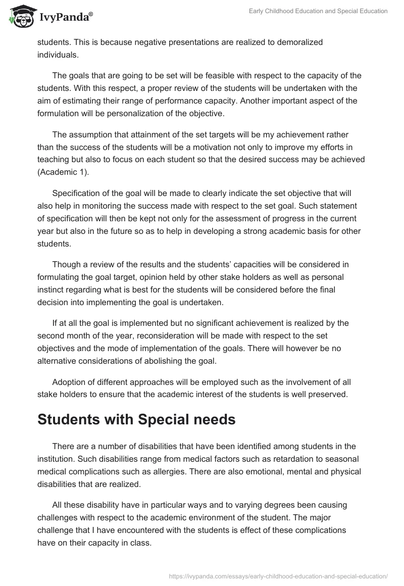 Early Childhood Education and Special Education. Page 2