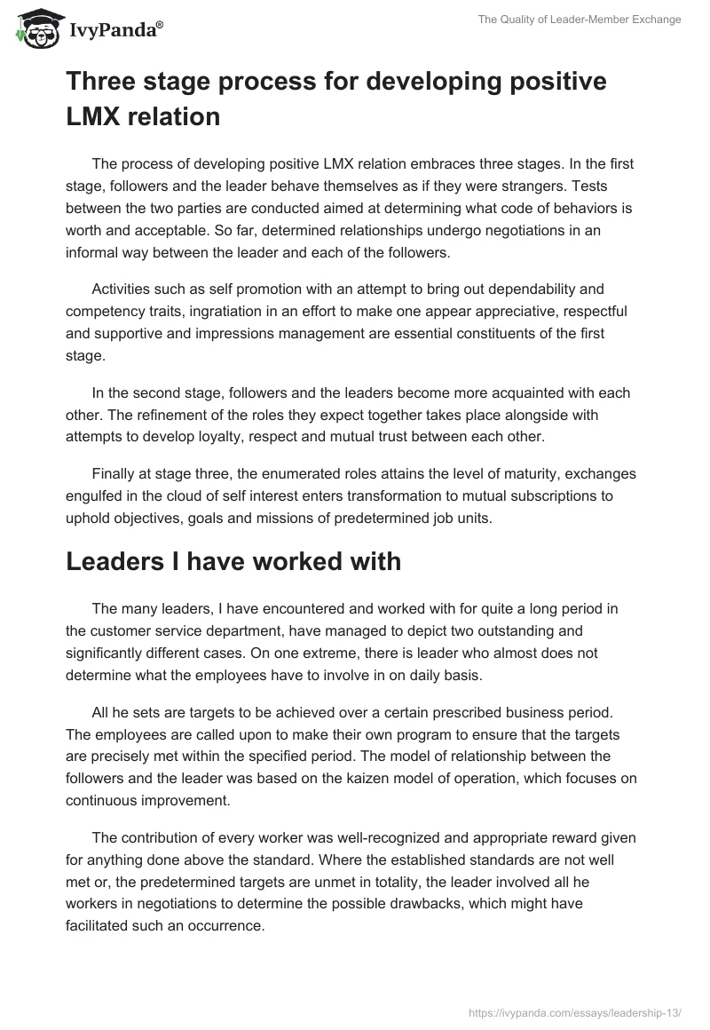 The Quality of Leader-Member Exchange. Page 2