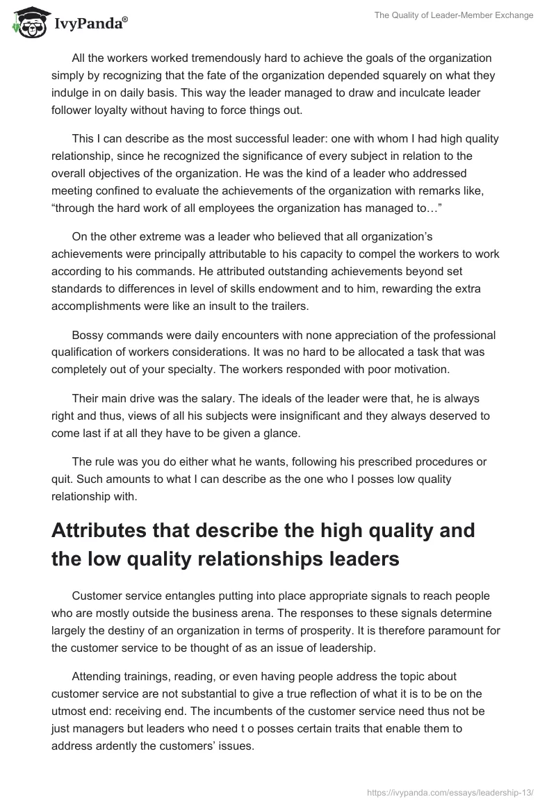 The Quality of Leader-Member Exchange. Page 3