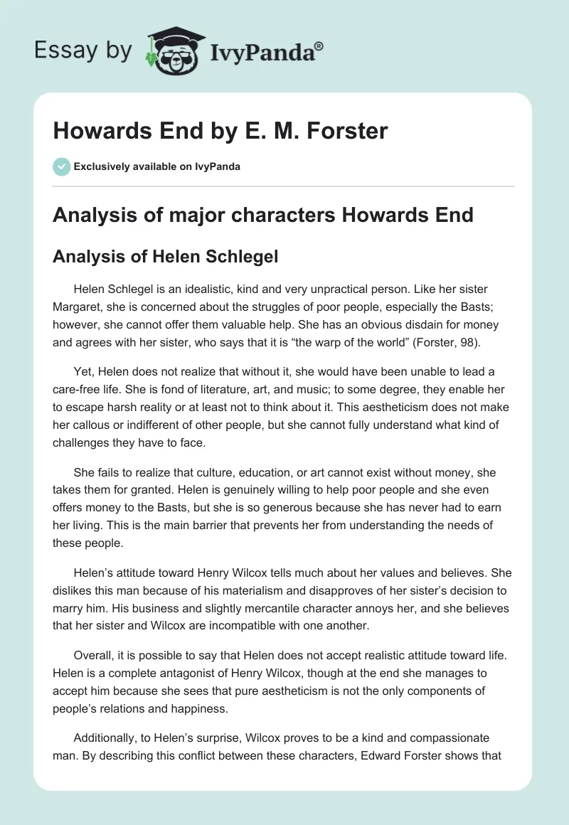 Howards End by E. M. Forster. Page 1