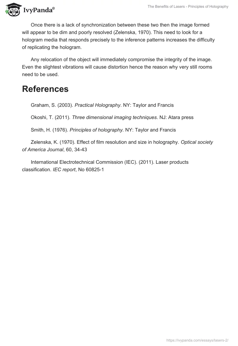 The Benefits of Lasers - Principles of Holography. Page 5