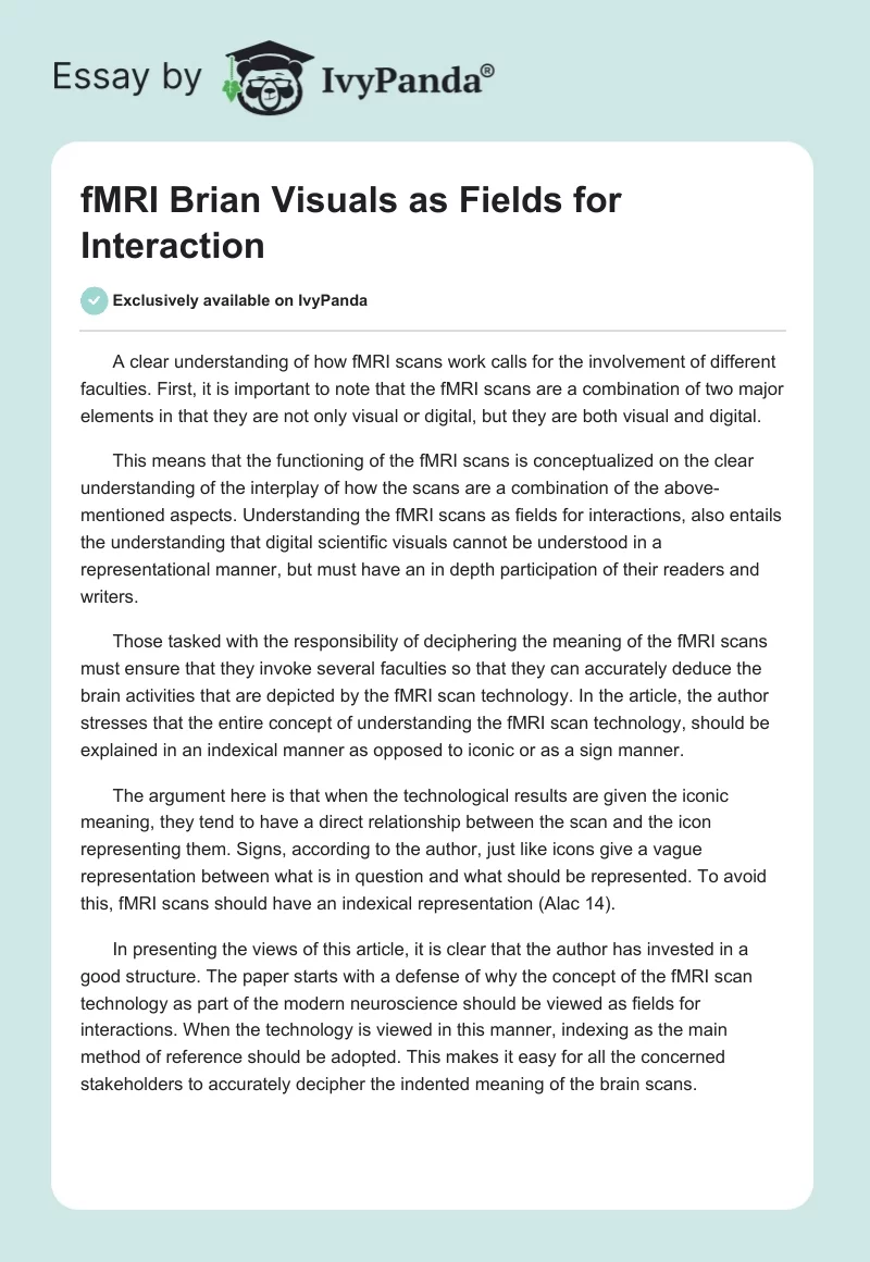 fMRI Brian Visuals as Fields for Interaction. Page 1