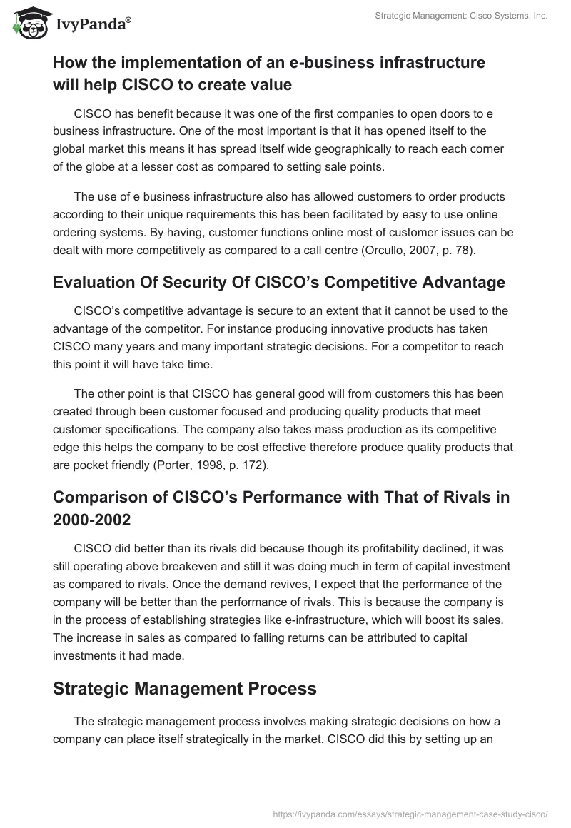 Strategic Management: Cisco Systems, Inc.. Page 4