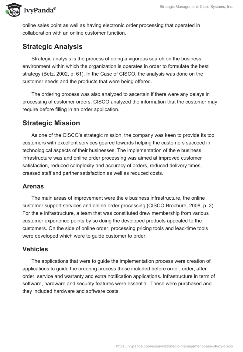 Strategic Management: Cisco Systems, Inc.. Page 5