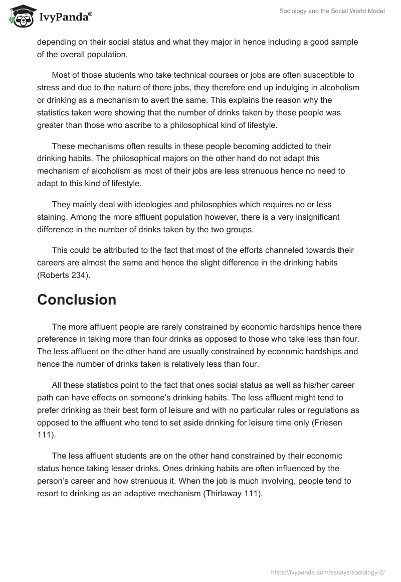 Sociology and the Social World Model. Page 4