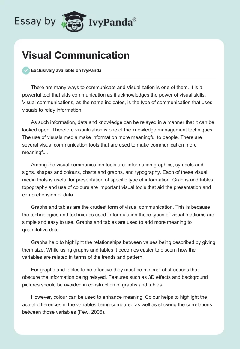 Visual Communication. Page 1