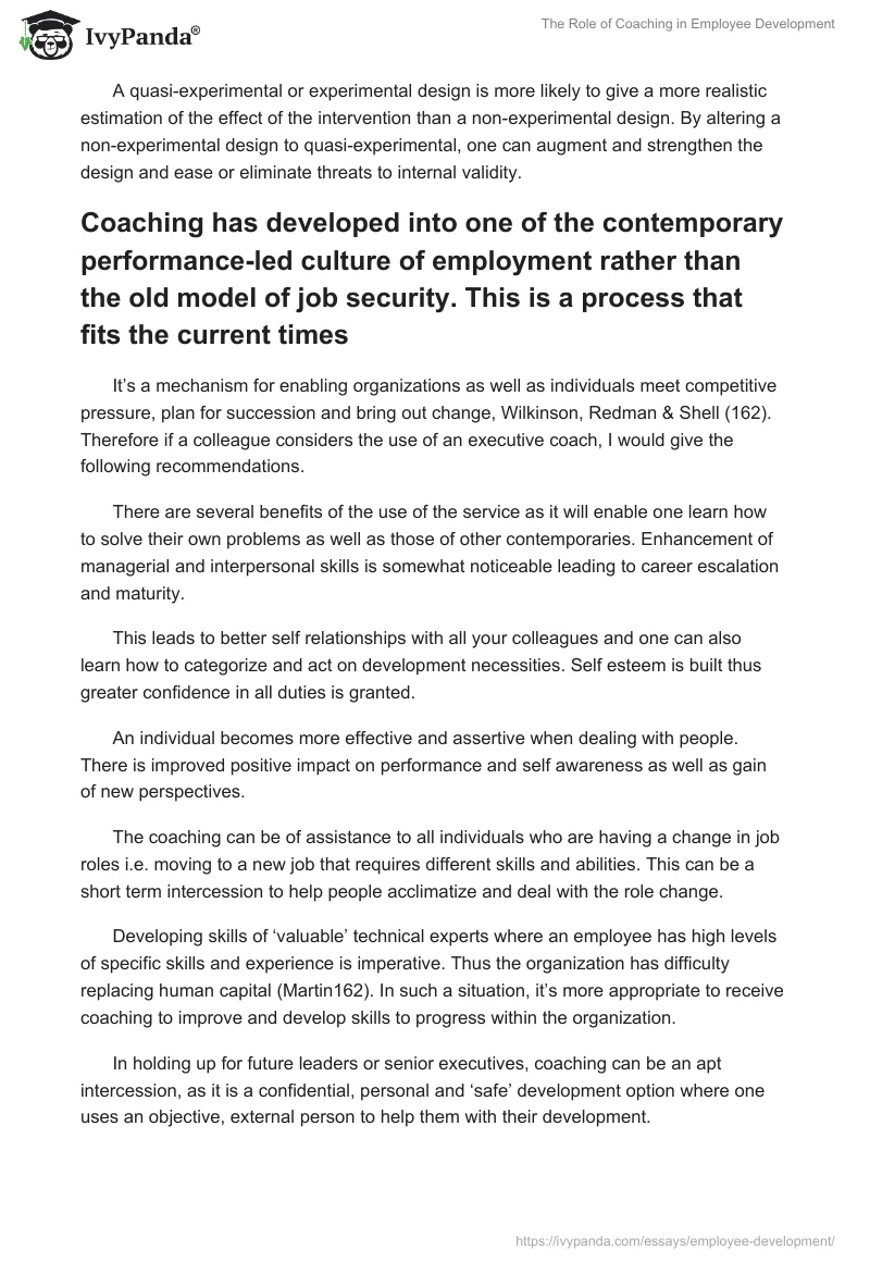 The Role of Coaching in Employee Development. Page 3