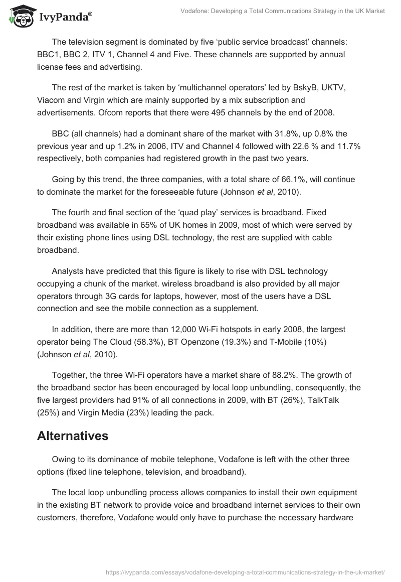 Vodafone: Developing a Total Communications Strategy in the UK Market. Page 4