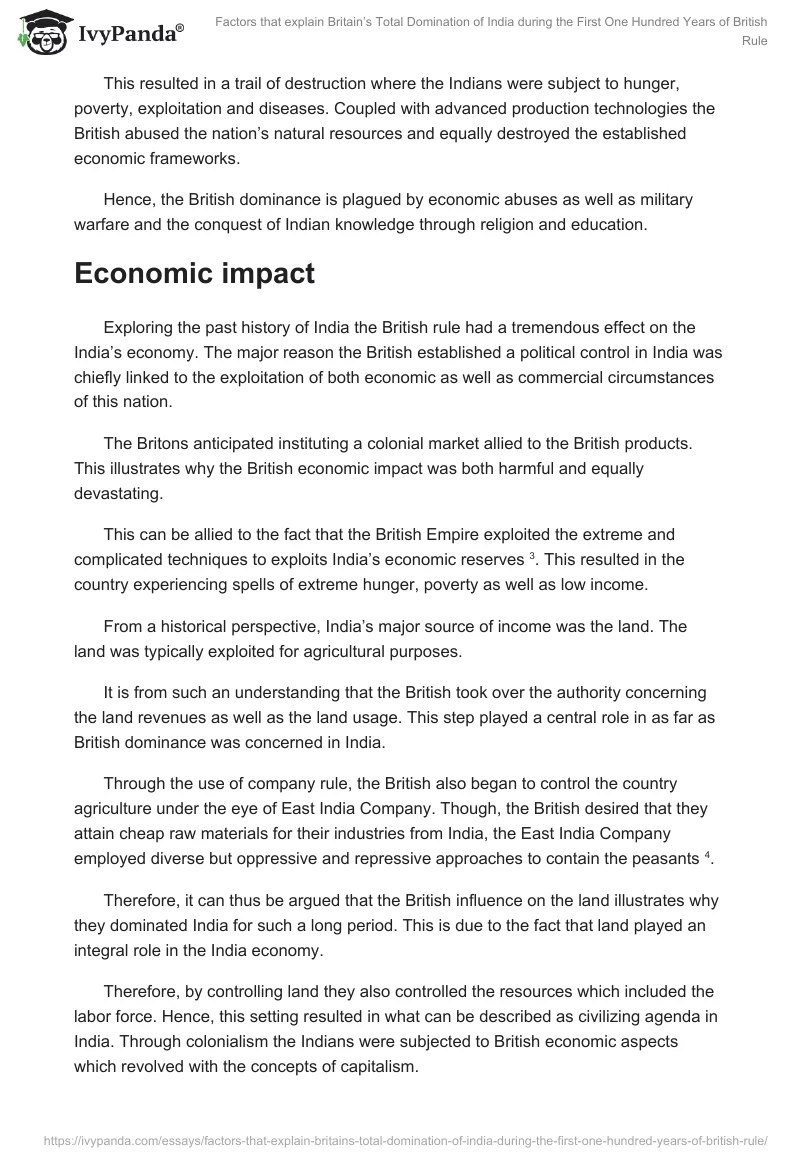 Factors That Explain Britain’s Total Domination of India During the First One Hundred Years of British Rule. Page 2