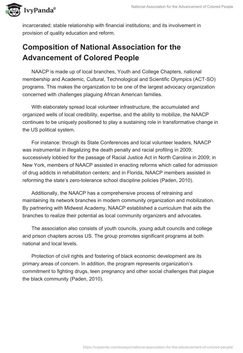 National Association for the Advancement of Colored People. Page 2